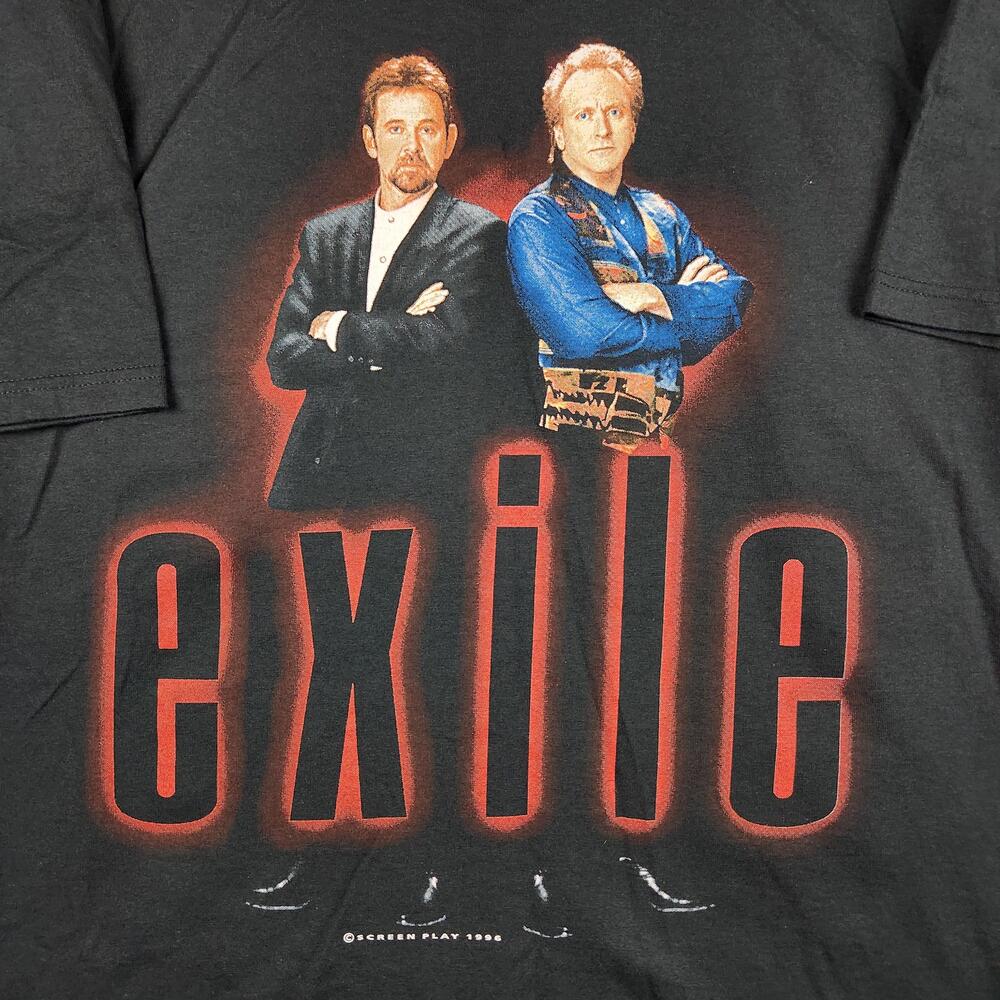 Vintage Exile Shirt Mens XL Black Pennington Taylor Band Graphic Tour Hits 90s